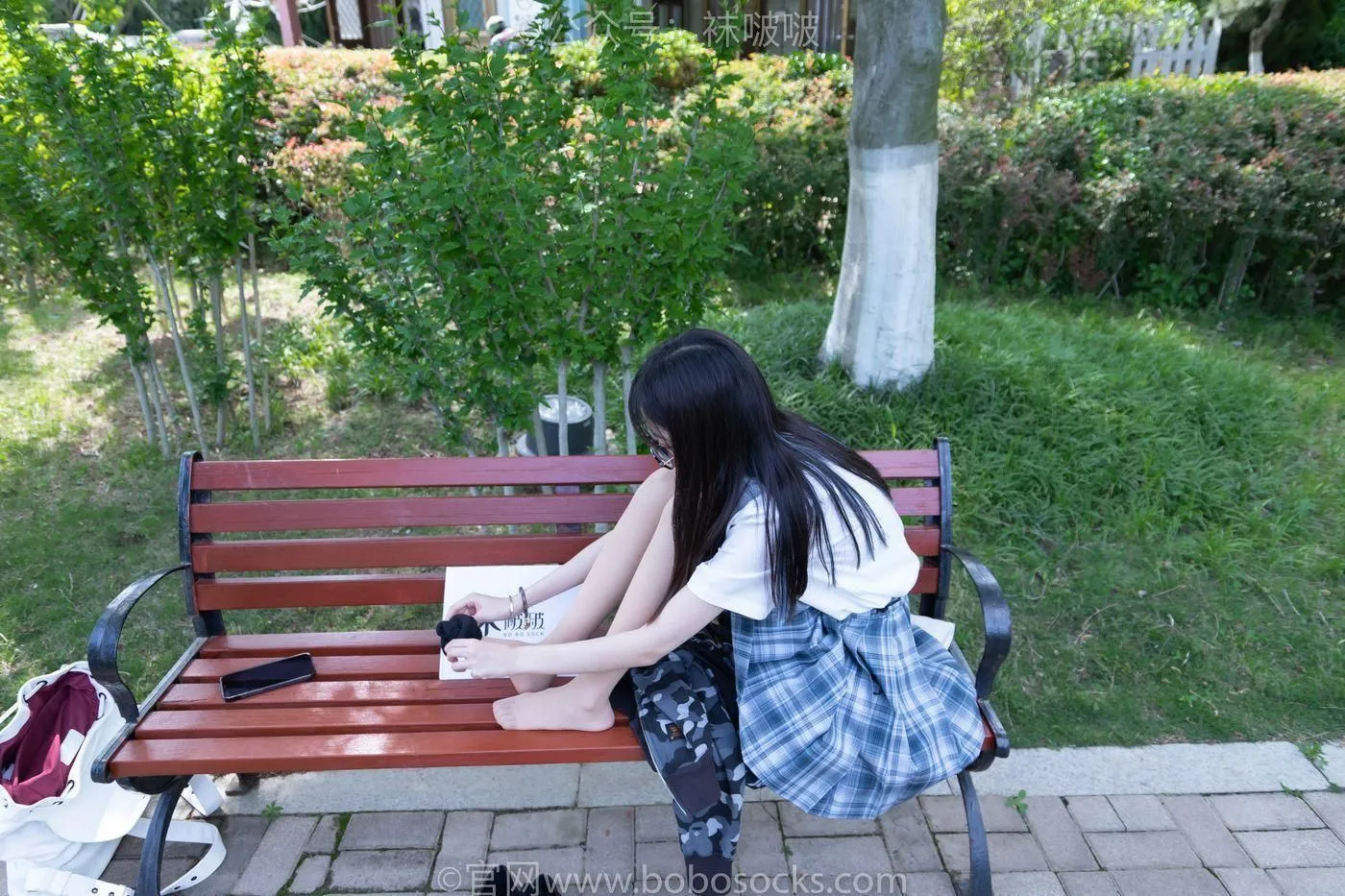 [BoBoSocks袜啵啵]NO.007 稚予-JK制服、皮鞋、黑色中筒棉袜、肉丝 [143P]插图5